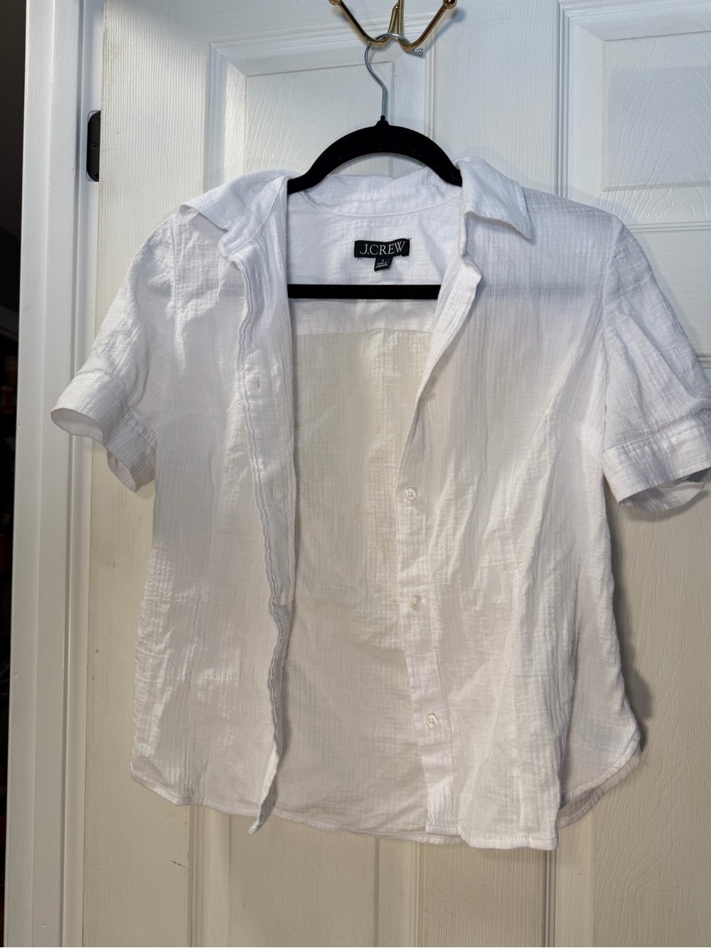 J Crew white linen button up